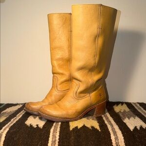 Frye “banana” Leather Mid-Calf Heeled Boots